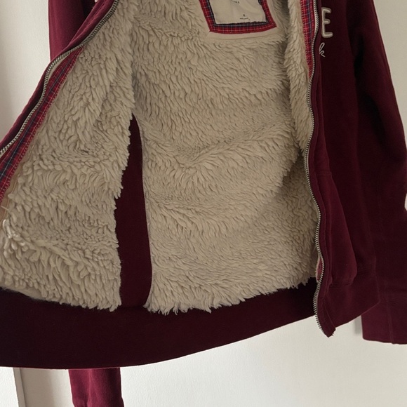 Abercrombie & Fitch Vintage Sherpa Lined Full Zip Hoodie M - Picture 9 of 13